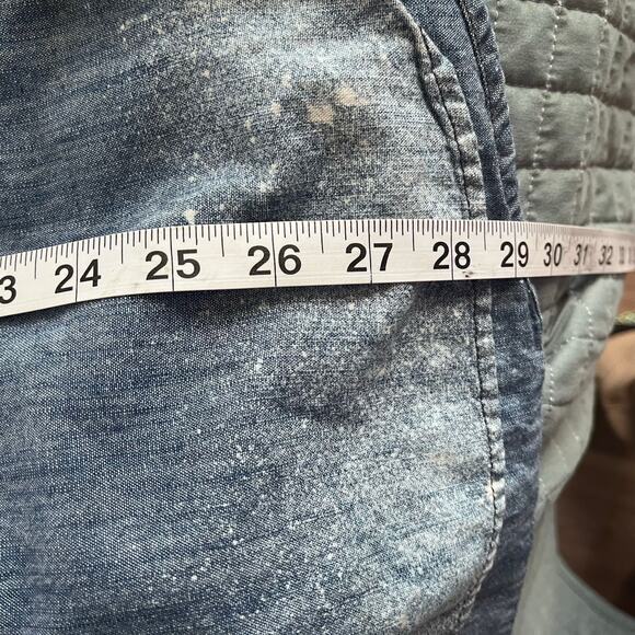 Levi’s Chambray Denim Ole Miss Rebel Upcycle Button Up Shirt XL Unisex Women’s - Picture 6 of 7